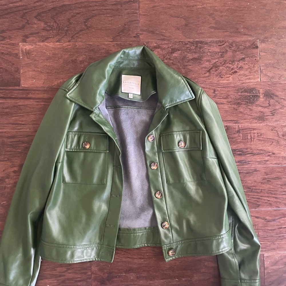 Vintage Bagatelle Forest Green Leather Jacket